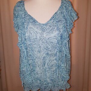 ana baby blue flowy sleeve elastic waist XL NWOT